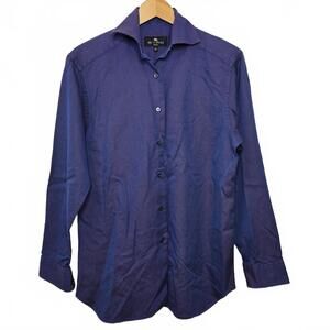 Etro Dress Shirt Men's 42 Button Down Cotton Blue Purple